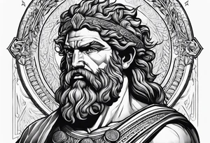 Greek god meletus with thunder tattoo idea