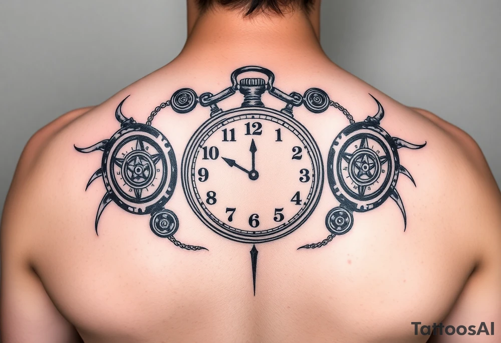 Demon Slayer, doctor who circles, Naruto, betrayed partner, survivors, pocket watch set for 11:11 tattoo idea