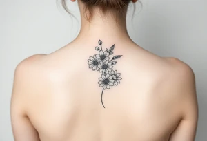 a bunch of flowers going down spine tattoo tattoo idea