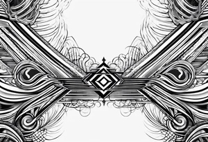 armband tattoo, horizontal with electromagnetic signal wave pattern tattoo idea