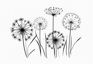 floral tattoo three dandelions tattoo idea