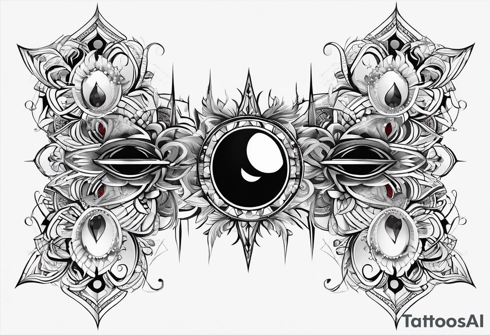 narrow strip made of quantum atoms tattoo idea