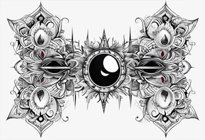 narrow strip made of quantum atoms tattoo idea