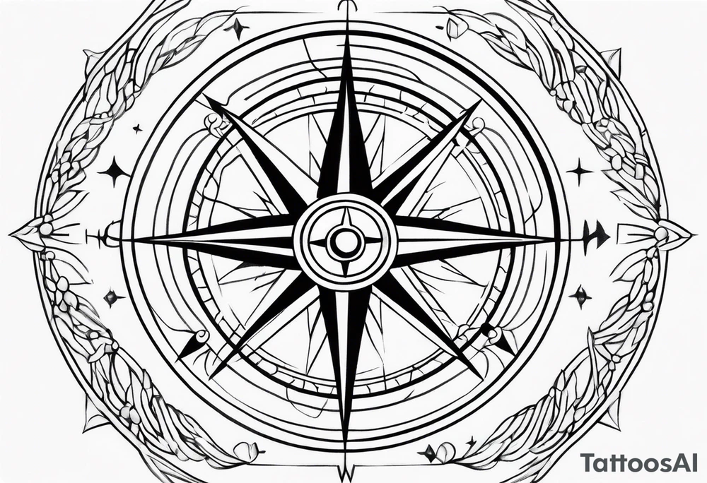 Nautical compass tattoo idea