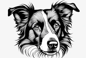 Border collie ears outline tattoo idea