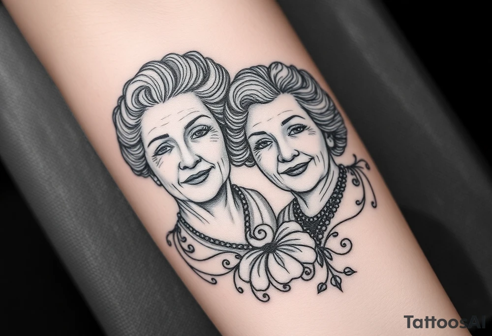 two of my grandmas who passed away and they both were born in 1958 with a design around them tattoo idea