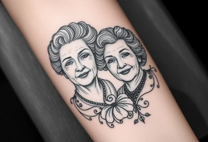 two of my grandmas who passed away and they both were born in 1958 with a design around them tattoo idea