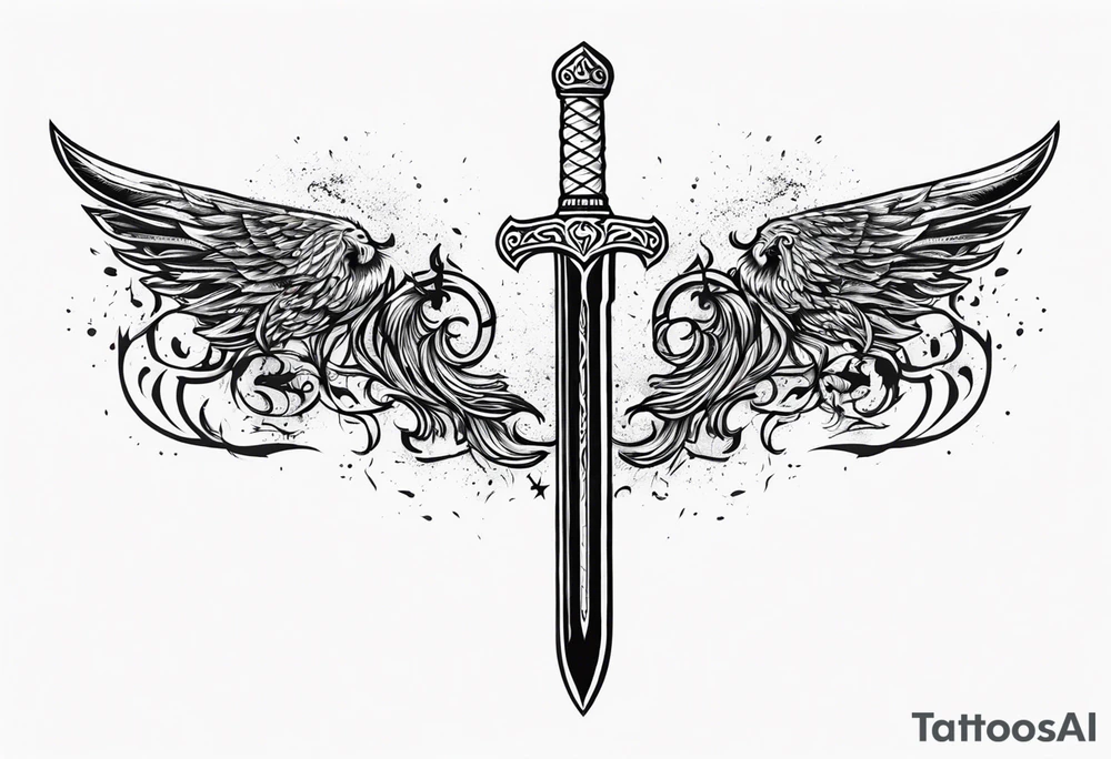 Valhalla sword viking funeral tattoo idea
