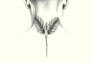 palm leaves neck tattoo tattoo idea
