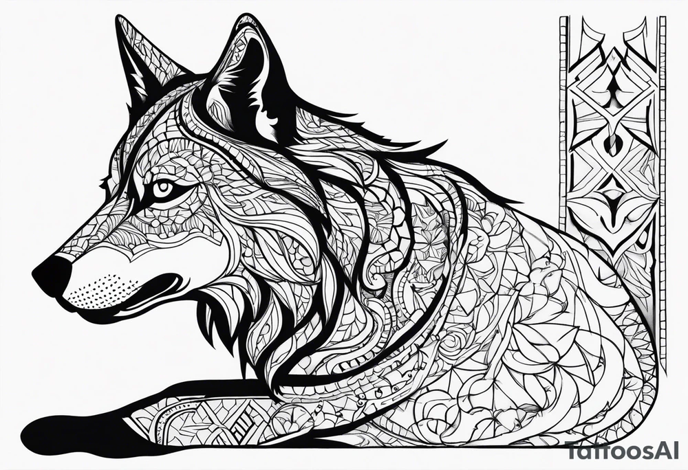 Limbo wolf for a male tattoo tattoo idea