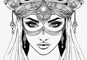 Themis eyes covered with cloth tattoo idea