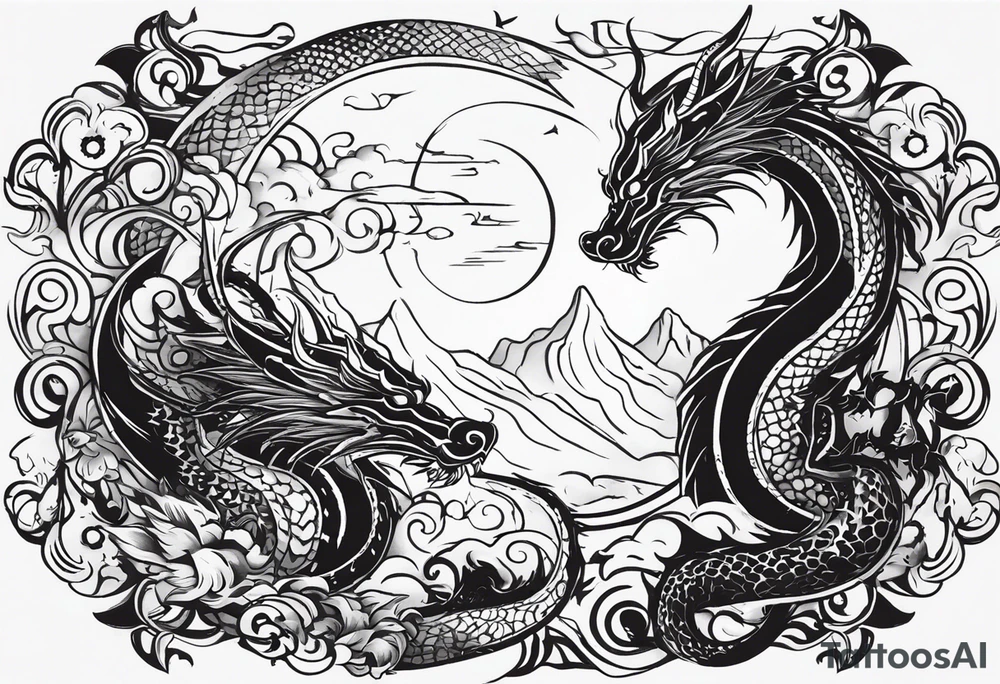 combine this into prompt for AI tatoo generator - power of birth date: which is 18 of April, 1988 year of dragon. it should demonstrate сonfidence and determination, spiritual strength and growth tattoo idea