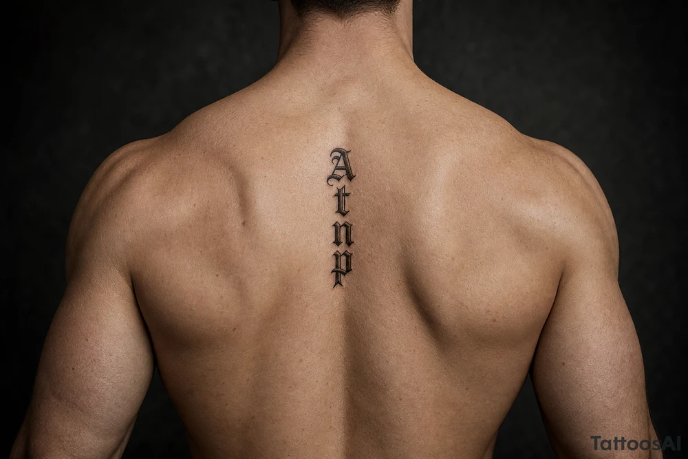 Atnp in old English calligraphy up
and down tattoo idea
