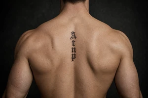 Atnp in old English calligraphy up 
and down tattoo idea
