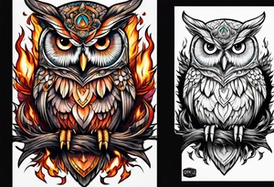 Owl Fire Mage tattoo idea