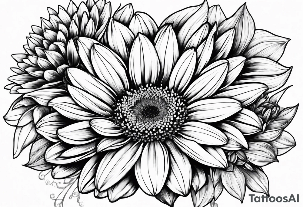 gerber daisy sunflower lily tattoo idea