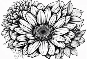 gerber daisy sunflower lily tattoo idea