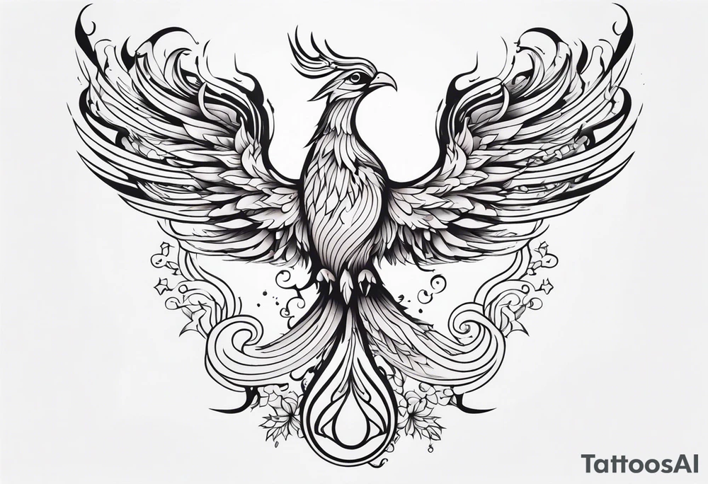 phoenix not so elaborated tattoo idea