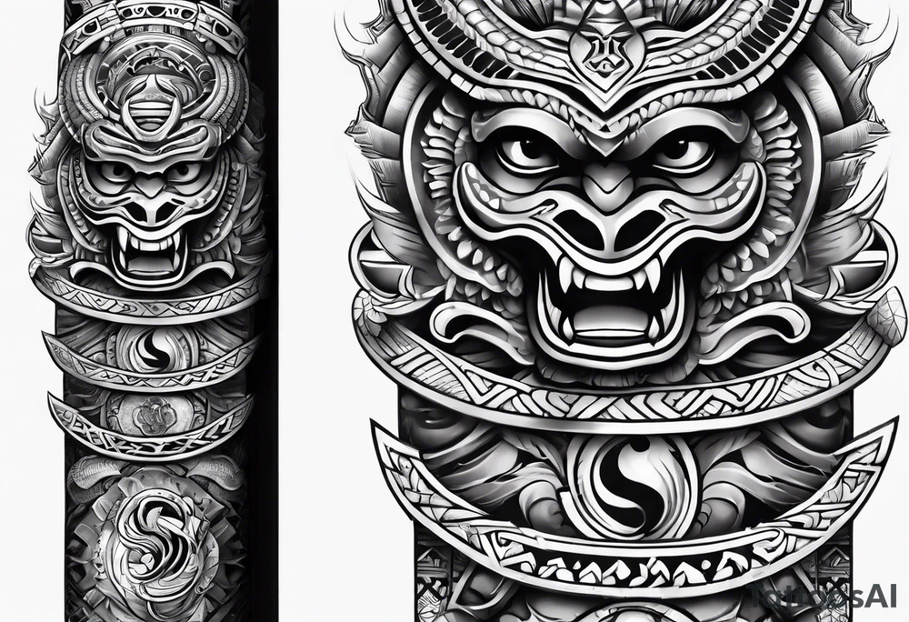 aztec snake sleeve tattoo idea
