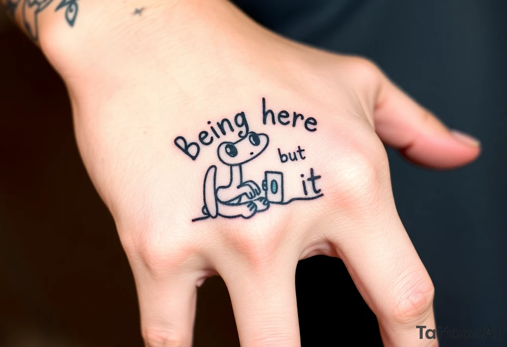 Being here but hating it tattoo idea