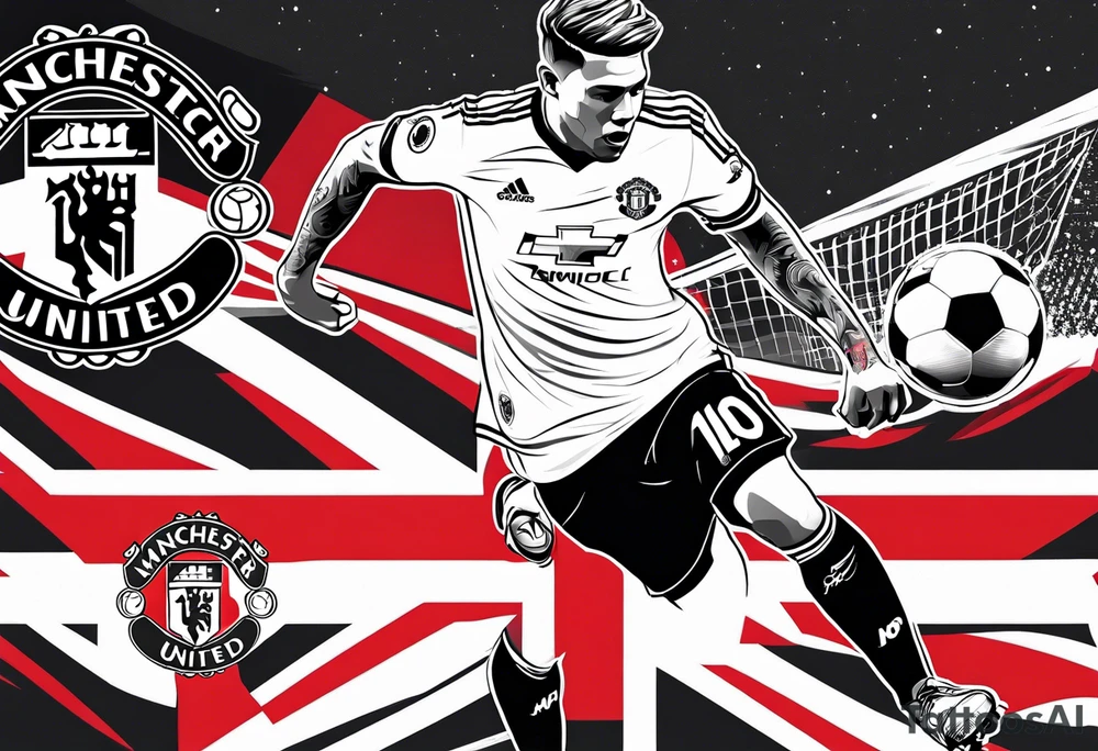 Slidetackle soccer Manchester United tattoo idea