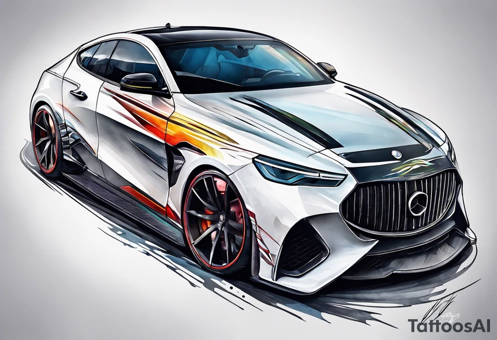 futuristic car tattoo idea