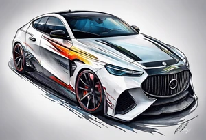 futuristic car tattoo idea