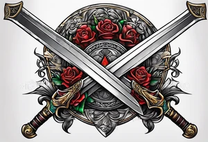 Swords memorial tattoo idea
