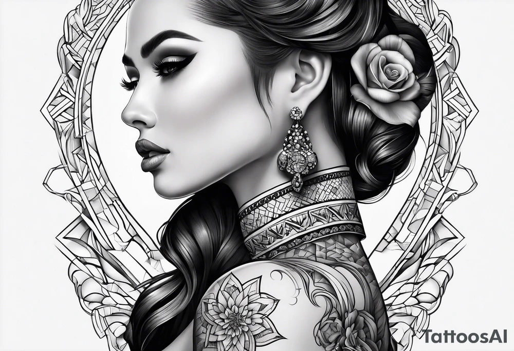Side of neck tattoo idea