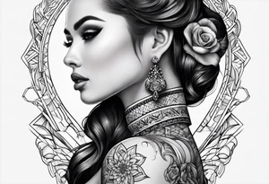 Side of neck tattoo idea