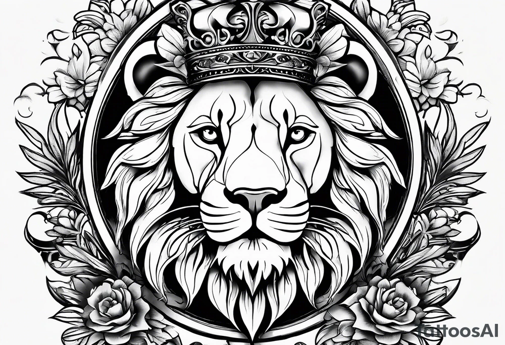 Dutch lineage/heritage tattoo using the dutch republic lion, keep it simple and gothic feel tattoo idea