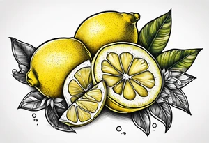 a lemon and a paw tattoo idea