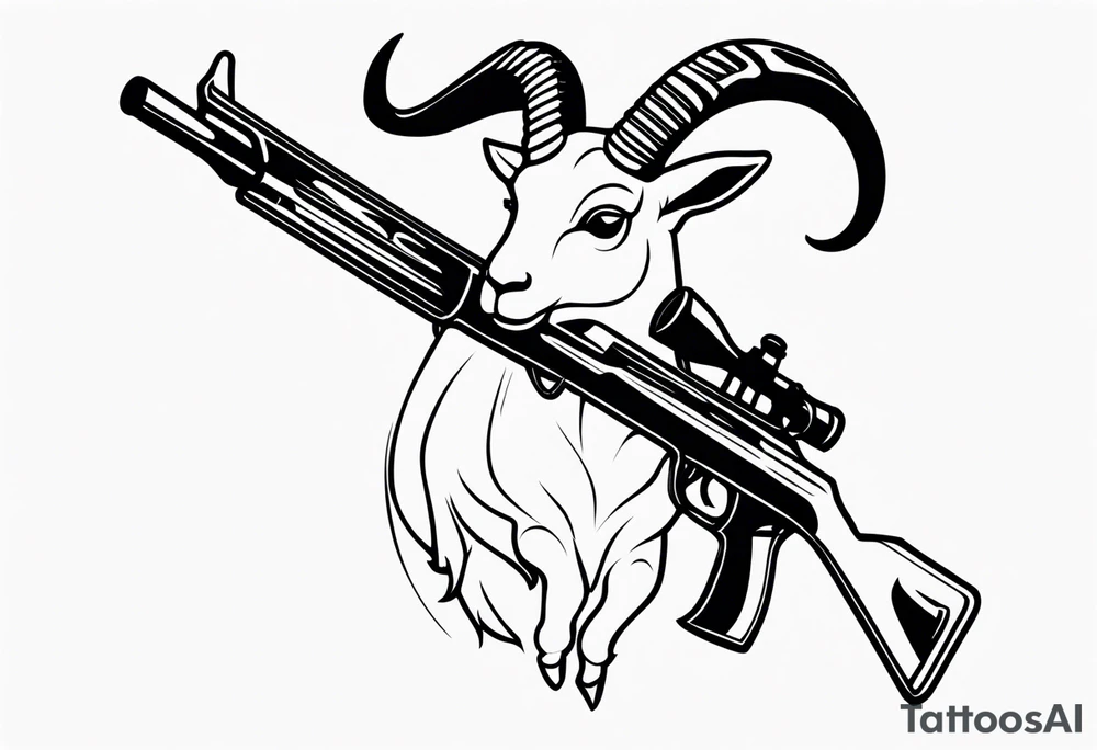 capricorn with sunglasses and shotgun tattoo idea