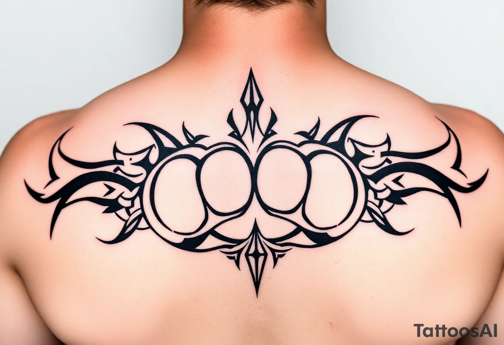 brass knuckles gangster vibe tattoo idea