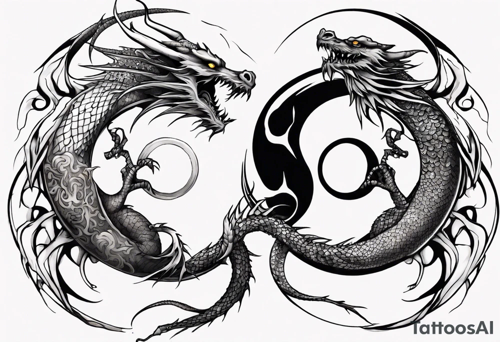 Two Dragons, Yin Yang tattoo idea