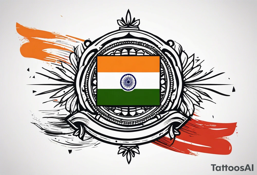 Indian Flag with an FAZE letters tattoo idea