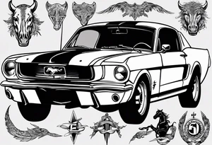 1966 ford mustang tattoo idea