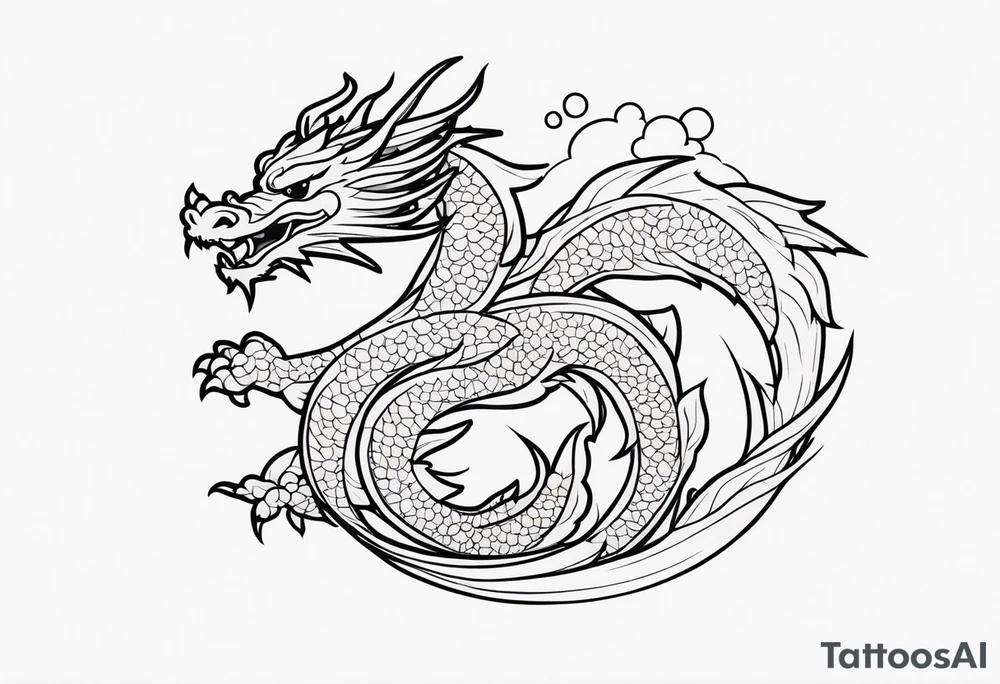japanese dragon cute tattoo idea