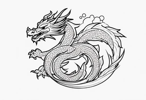 japanese dragon cute tattoo idea
