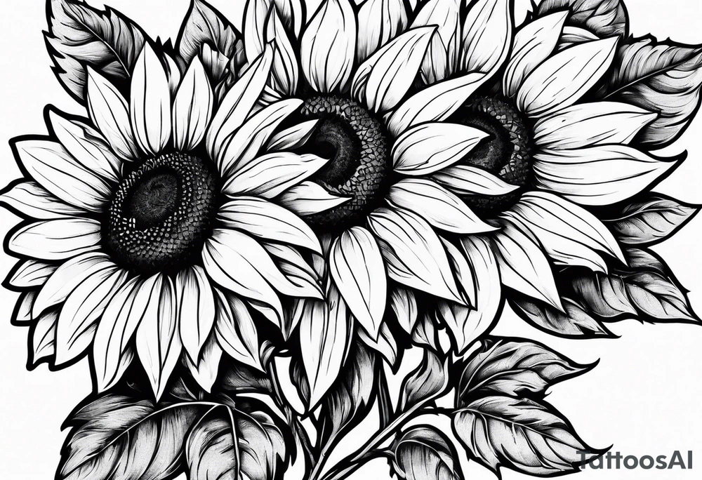 sketch sunflower tattoo idea
