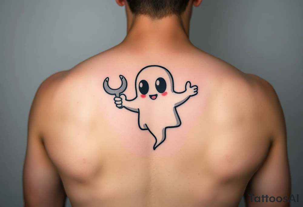Cute ghost mechanic tattoo idea