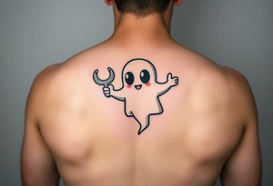 Cute ghost mechanic tattoo idea