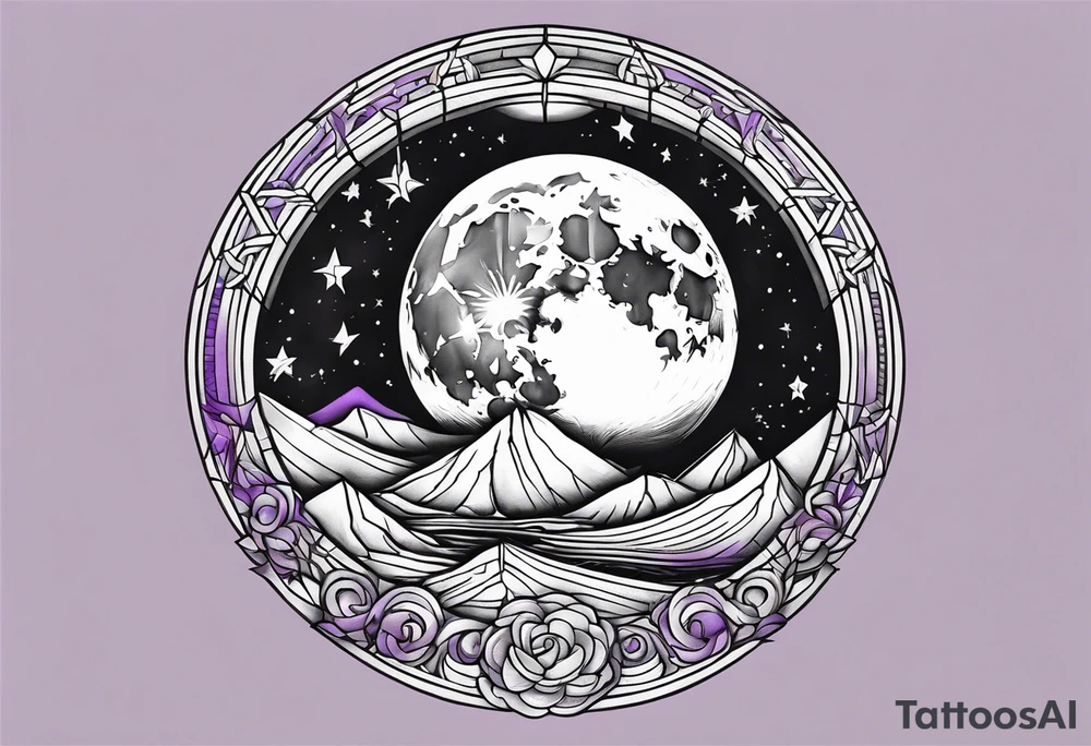 An amethyst moon tattoo idea