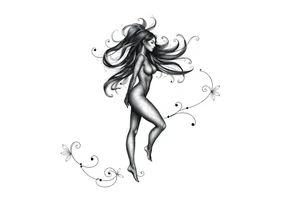 black woman stepping into a stronger, wiser version of yourself after a difficult chapter. tattoo idea