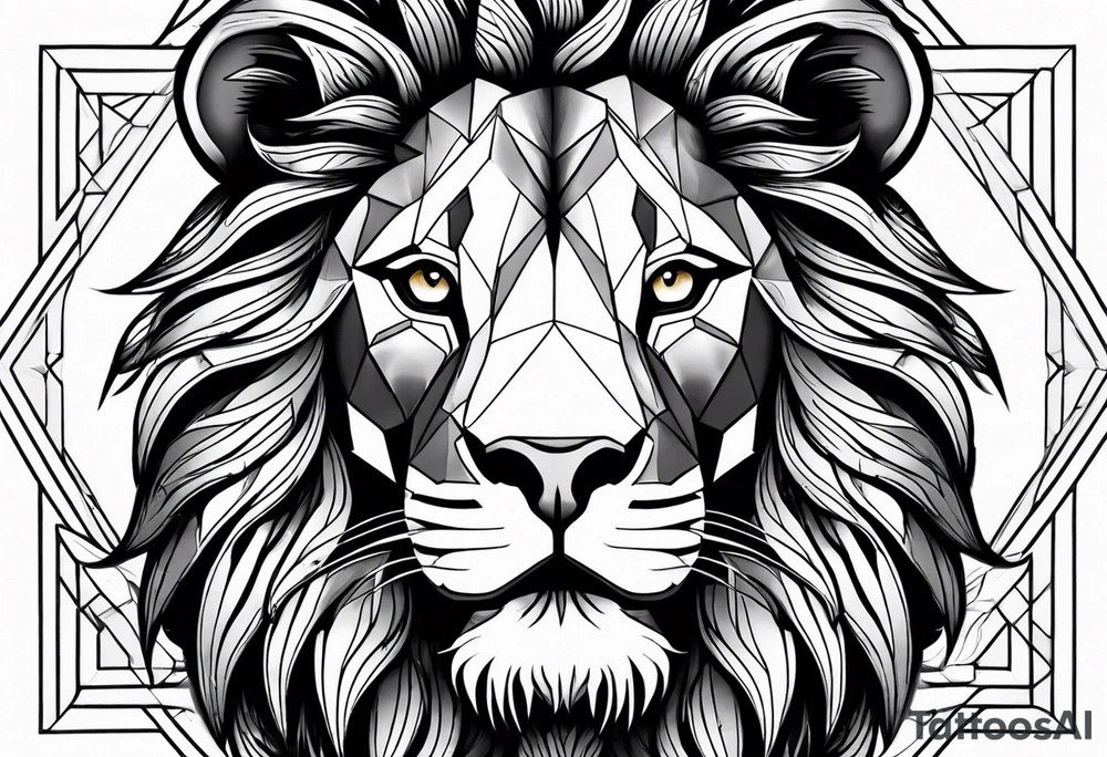 powerful majestic lion, close-up tattoo idea