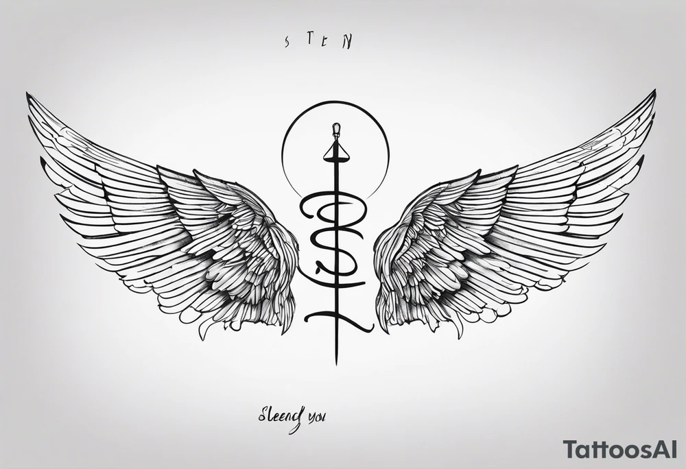 The band sleep token, with the lyrics the night belongs to you, I must be someone new. With wings tattoo idea