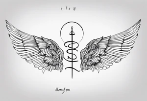 The band sleep token, with the lyrics the night belongs to you, I must be someone new. With wings tattoo idea