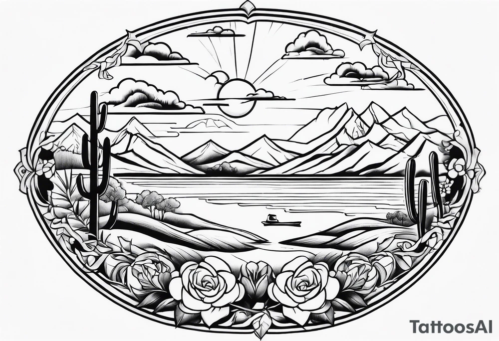 Chicano style scenary tattoo idea