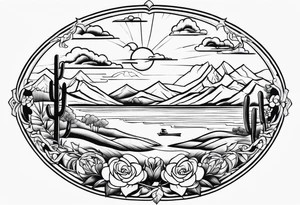 Chicano style scenary tattoo idea