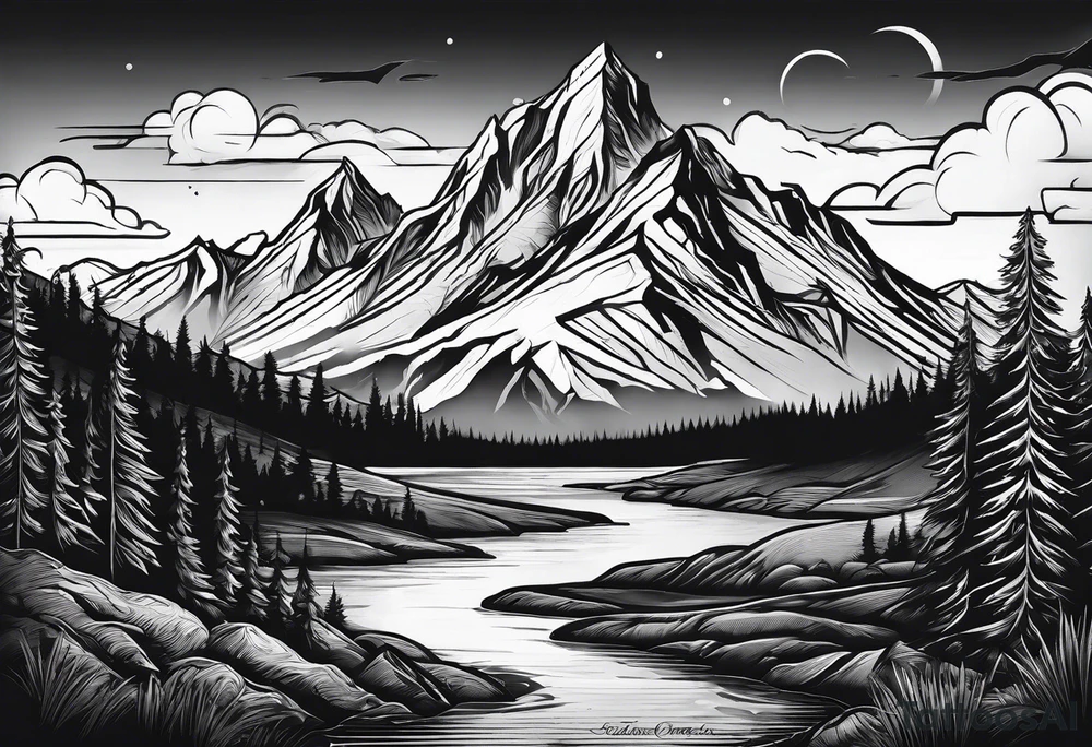 mountains tattoo idea